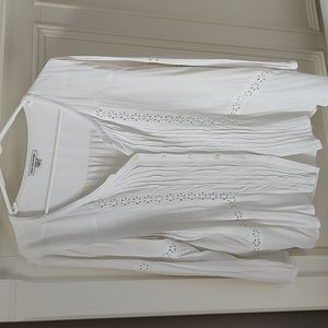 American eagle button-up cream shirt